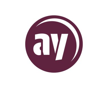 AY spor amblemi ya da takım logosu. Top dükkanı, spor şirketi, eğitim ve kulüp rozeti için A ve Y harflerinin kombinasyonlu top logosu..