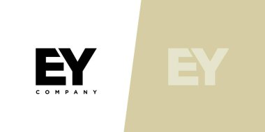 E ve Y harfi, EY logo tasarım şablonu. İlk tabanlı asgari monogram logosu.