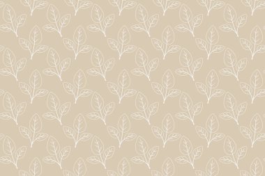 El çizimi çiçek desenli vektör tasarımı. Bitki ve yaprak ile basit bir süs. Kumaş baskı kumaşı.