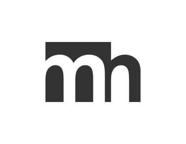 MH yaratıcı geometrik başlangıç tabanlı modern ve minimal logo. m harfi modayı takip eden yazı tipleri.