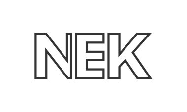NEK logo tasarım şablonu güçlü ve modern kalın metinlerle. Basit ve minimal tipografi içeren ilk tabanlı vektör logosu. Moda şirket kimliği.