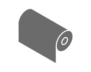 Tekstil rulo vektör simgesi. Kağıt tüp illüstrasyon tasarımı mutfak havlusu, halı, kaydırma ne adam ya da kumaş.