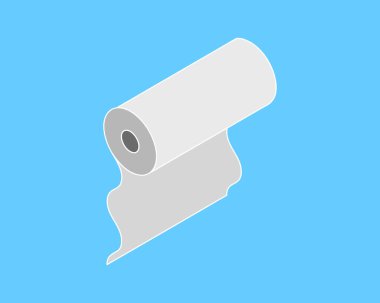 Tekstil rulo vektör simgesi. Kağıt tüp illüstrasyon tasarımı mutfak havlusu, halı, kaydırma ne adam ya da kumaş.