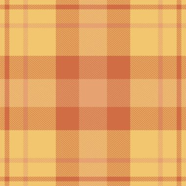 Ekose kontrol deseni turuncu ve kırmızı renklerde. Kusursuz kumaş dokusu. Tartan tekstil baskı tasarımı.
