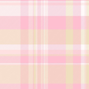 Doğum günü kartı ekose tekstil, ekose kumaş dikişsiz tartan. Kasım şablonu vektör arkaplan dokusu pembe ve açık renkli.