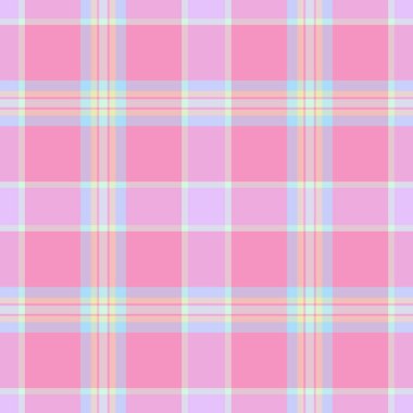 Dekorsuz kumaş tartan, beyefendi şablonu kontrolü. Açık ve pembe renk paletinde karışık tekstil vektör ekose dokusu.