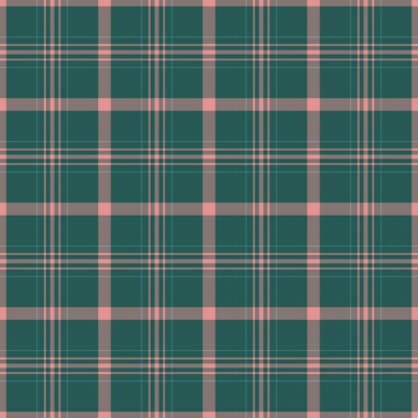 Kesilmiş tartan özgeçmiş kontrolü, doku dikişsiz vektör dokusu. Zümrüt tekstil kumaş deseni mavi ve pastel renk paletinde.