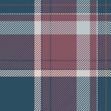 Nötr vektör dokusu pürüzsüz, desenli kontrol ekoseli. Sek kumaş arkaplan tekstil tartan ile cyan ve kırmızı renk paleti.