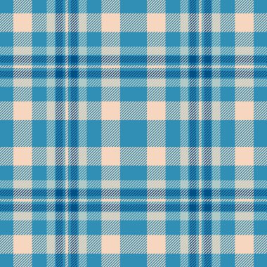 Handkerchief fabric pattern check, dreamy seamless plaid texture. Japan textile vector tartan background in cyan and light colors palette.