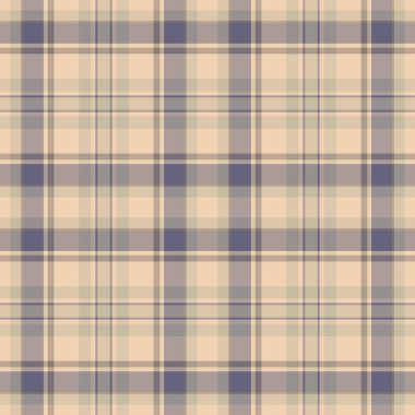 Centilmen tartan dokusu, eğri büğrü kontrol, kusursuz vektör. Pastel ve açık renk paletinde karmaşık arkaplan ekoseli kumaş.