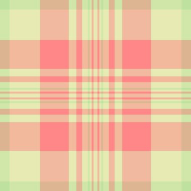 İspanyol tekstil tartan vektörü, hobi desenli dikişsiz kumaş. Piksel ekose arkaplan dokusunu turuncu ve açık renk paletinde kontrol et.