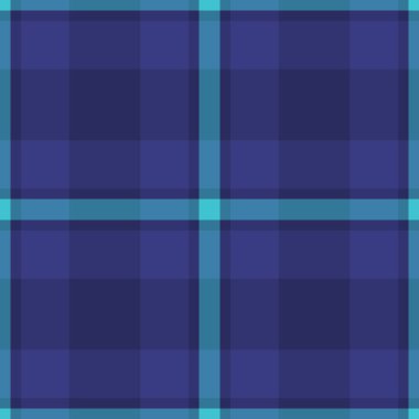 Sayfa arkaplan dokusu vektörü, ticari kumaş kontrolü kusursuz. Mavi ve cyan renk paletiyle kumaş desenli ekose kumaş..