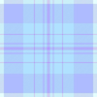 Kürksüz tartan kontrolü, kumaş arkaplan yapısı. Mavi ve cyan renk paletinde papatya desenli tekstil vektörü.
