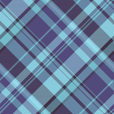 Mat dikişsiz ekose arka plan, Glen Tartan tekstil dokusu. Pamuk desenli vektör dokusu Cyan ve indigo renk paletinde kontrol et.