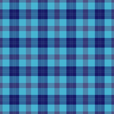 Tekstil desenini özelleştir, kusursuz ekoseli vektör. Cyan ve mavi renk paletinde doku dokusu dokusu kontrol kumaşı.