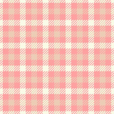 Renkli katran kumaş ekose, ilahi bir çek, dikişsiz tekstil. Kırmızı ve beyaz renk paletinde sanat arkaplan dokusu vektörü.