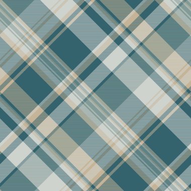 Şirin vektör desenli ekose, 2024 kusursuz geçmiş kontrolü. Kusursuz tartan kumaş deseni Pastel ve Cyan renk paletinde.