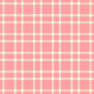 Tekstil dokusu kumaşı, İspanyol tartan arka plan vektörü. Satır desen denetimi ekoseli kırmızı ve beyaz renk paletinde kusursuz.