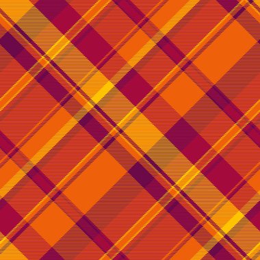 Doğrusal tartan dokusu kontrolü, ekose desenli, pürüzsüz. Parlak ve kırmızı renk paletinde yerli tekstil kumaş arkaplanı.