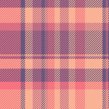 Kültürel doku desenli tartan, ev yapımı tekstil vektör arka planı. Kırsal kumaş dikişsiz ekoseli kırmızı ve turuncu renk paleti.