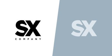 S ve X harfi, SX logo tasarım şablonu. İlk tabanlı asgari monogram logosu.
