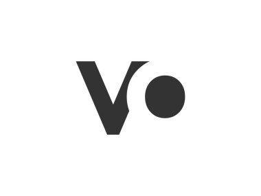 VO yaratıcı geometrik başlangıç tabanlı modern ve minimal logo. Vo modayı takip eden yazı tipleri.