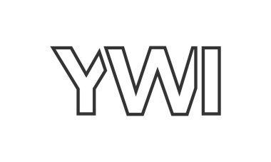 YWI logo tasarım şablonu güçlü ve modern kalın metinlerle. Basit ve minimal tipografi içeren ilk tabanlı vektör logosu. Moda şirket kimliği.