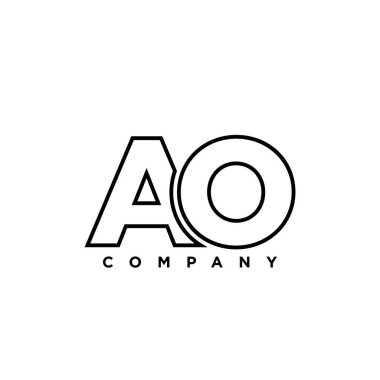 Moda harfi A ve O, AO logo tasarım şablonu. Şirket kimliği için asgari monogram tabanlı logotype.