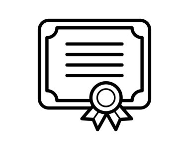 Kalite sertifika simgesi. Üniversite, üniversite, okul, diğer eğitim ve derslerden mezun olmuş. Başarı ya da ödül rozeti. Vektör illüstrasyonu.