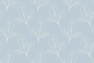 El çizimi çiçek desenli vektör tasarımı. Bitki ve yaprak ile basit bir süs. Kumaş baskı kumaşı.