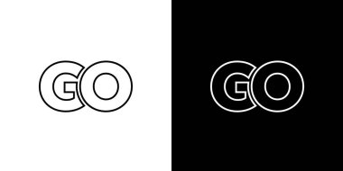 Son moda G ve O harfi, GO logo tasarım şablonu. Şirket kimliği için asgari monogram tabanlı logotype.