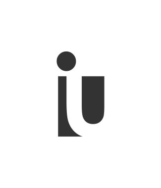 IU yaratıcı geometrik başlangıç tabanlı modern ve minimal logo. Moda yazı tipleri harfi.