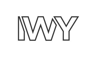 IWY logo tasarım şablonu güçlü ve modern kalın metinlerle. Basit ve minimal tipografi içeren ilk tabanlı vektör logosu. Moda şirket kimliği.