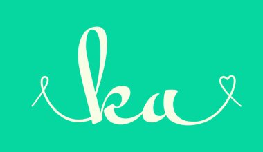 KA ilk düğün monogramı kaligrafi vektör illüstrasyonu. K harfleri ve Sevgililer Günü posteri için bir aşk logosu tasarımı, tebrik kartı.