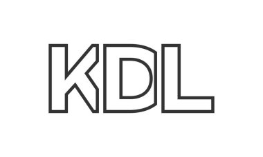 KDL logo tasarım şablonu güçlü ve modern kalın metin ile. Basit ve minimal tipografi içeren ilk tabanlı vektör logosu. Moda şirket kimliği.
