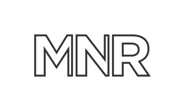 MNR logo tasarım şablonu güçlü ve modern kalın metinlerle. Basit ve minimal tipografi içeren ilk tabanlı vektör logosu. Moda şirket kimliği.