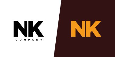 N ve K harfi, NK logo tasarım şablonu. İlk tabanlı asgari monogram logosu.