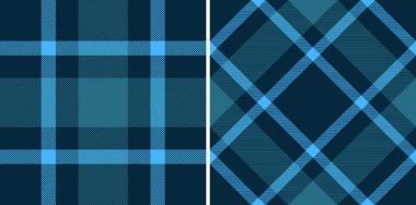 Dikensiz desenli ekose kumaş dokusuna sahip arka plan tartan vektörü. Yağ bezi masa örtüsü tasarımları için deniz renklerinde ayarlayın.