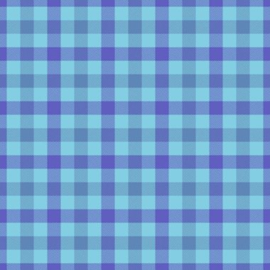 Latin tekstil dokusu kumaşı, tahta vektör tartan ekose. Cyan ve indigo renk paletinde pürüzsüz şablon kontrol arkaplanı.