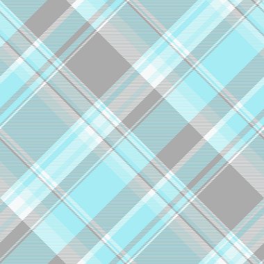 Pano vektör desenli kumaş, halı kontrollü, pürüzsüz doku. Koyu gri ve cyan renk paletinde moda tekstil ekoseli arkaplan.