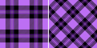 Arkaplan kumaş ekoseli kumaş desenli kusursuz tekstil kontrolü. Grafik tasarımı için gece renklerinde düzenlenebilir kumaş örneği belirle.