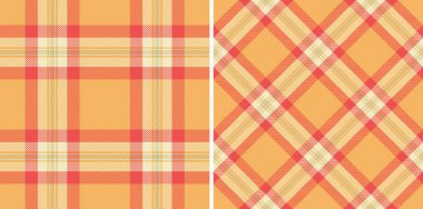 Kumaş tekstil vektörünün arka plan desenli ekoseli ve ekosesiz tartan dokusu var. Geometrik tasarım kalıpları için çocuk renklerinde ayarla.