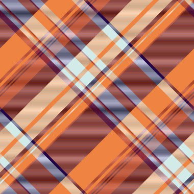 Kendinden katran arkaplan dokusu, 50 'li yaşlarda ekoseli kumaş. Ulusal kumaş vektörü tekstil denetimini turuncu ve koyu renk paletiyle yapın.
