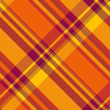 Çapraz ekose kumaş, kürklü vektör dokusu arka plan. Parlak ve altın gelincik renginde boş desensiz tartan denetimi.