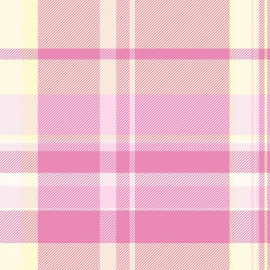 Uzunluk vektör kontrol kumaşı, ekose tekstil dokusu. Mozaik desenli arka plan pembeli ve limonlu şifon rengi paletinde pürüzsüz.