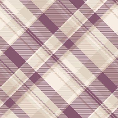 İz ekose tartan deseni, görüntü dokusu kontrol vektörü. Tekstil kumaş arkaplanını açık ve pembe renk paletinde rahatlat.