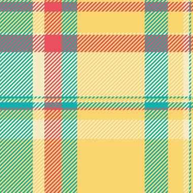 Güzel tekstil arka plan dokusu, 60 'lar vektör tartanı kontrol et. Tüvit desensiz kumaş kehribar rengi ve gök mavisi paleti.