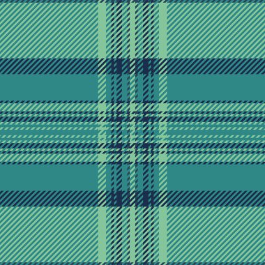 Üretim modeli doku vektörü, olgun arka plan tartan ekoseli. Tekstil kumaşını mavi ve yeşil renk paletinde pürüzsüz bir şekilde kaydet.