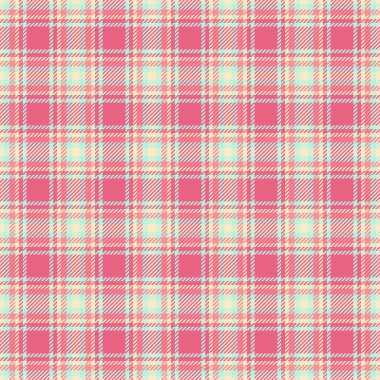 Tekstil tartan arka planı, görkemli, kusursuz doku vektörü. Yoğun ekose desen kontrol kumaş kırmızı ve açık renk paleti.