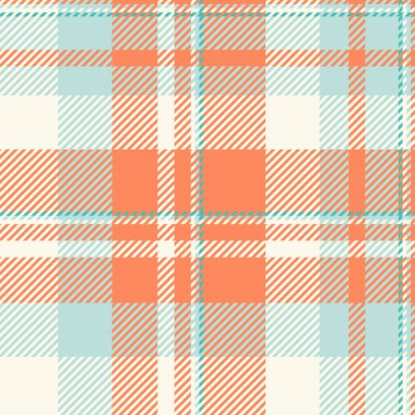 Centilmen arkaplan desenli ekose, dikişsiz kumaş kumaşlı. Turuncu ve deniz kabuğu renginde tartan modeliName.